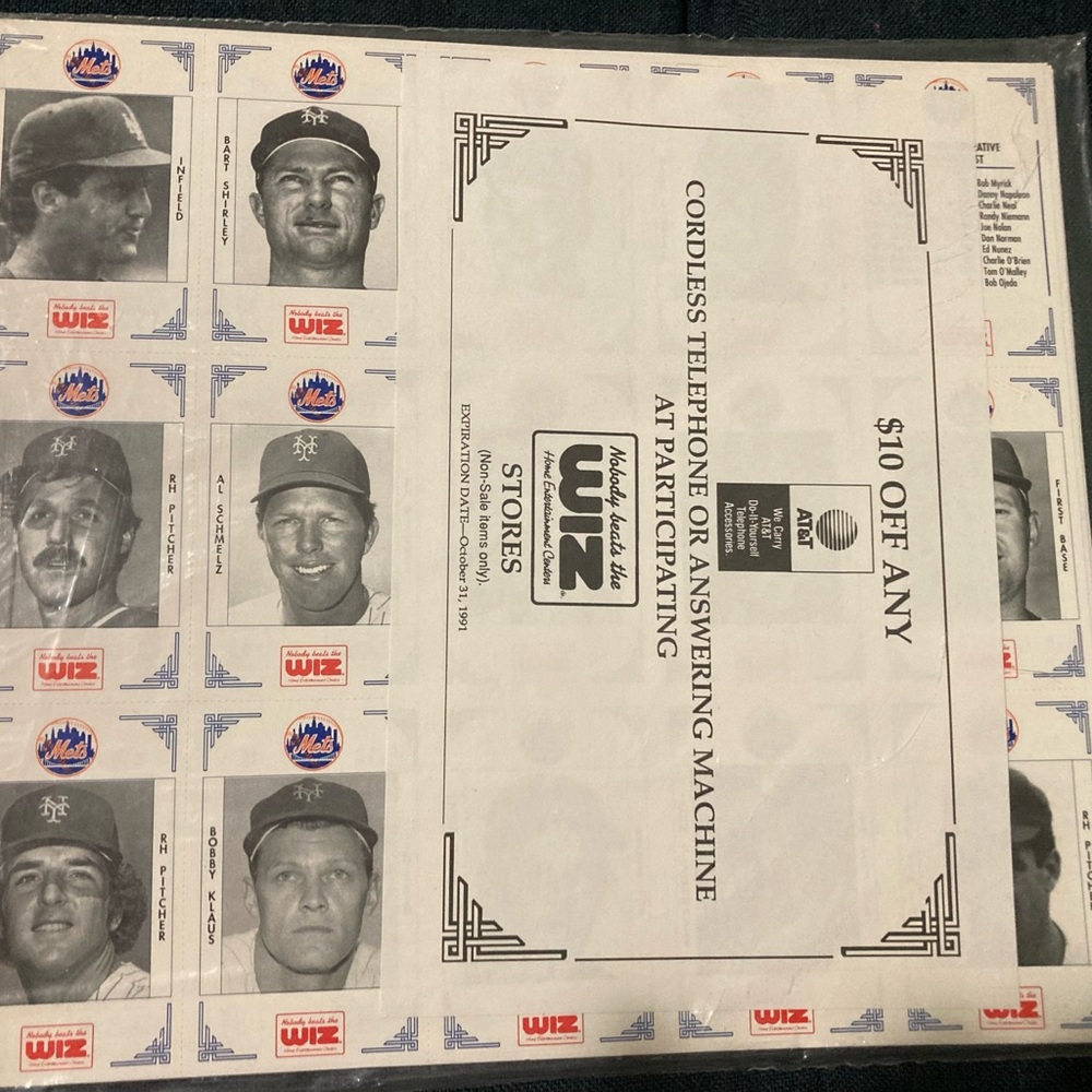 New York Mets 1991 Wiz Commemorative Card Set,original packaging Mint condition